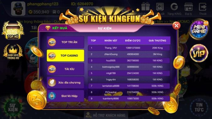 kingfun - top casino thang 82020