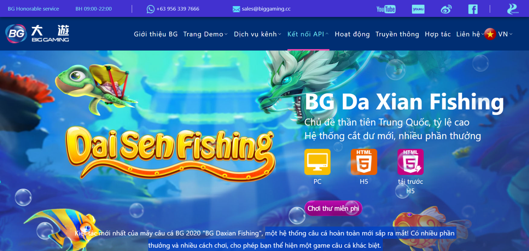 Bắn cá BG – Bộ game mới 